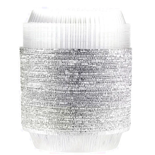Ruthy's Outlet Round aluminum foil pans Disposable Tray Containers for Storing, Baking, Meal Prep & Reheating | Freezer & Oven Safe, Recyclable (500, 8