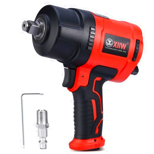 XIIW 1/2 Inch Air Impact Wrench, Max Torque 1560 ft-lbs, lightweight 4.4 lb Design, Heavy Duty 8000RPM 1/2 Air Impact Gun Driver, Twin Hammer Pneumatic Tool for Automobile Repair