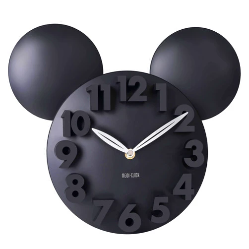 Meidi·Clock MEIDI CLOCK Modern Design Mickey Mouse Big Digit 3D Wall Clock Home Decor Decoration - Black