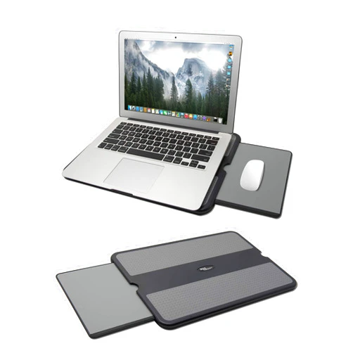MAX SMART Portable Laptop Lap Pad, Laptop Desk with Retractable Mouse Tray, Sturdy Stable Work Surface for Bed Sofa Couch or Travel
