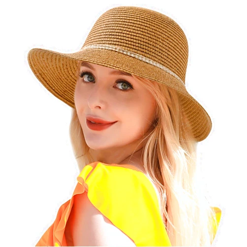 Pleneal Beach Sun Hats for Women, Straw Hat for Women UPF 50+ UV Sun Protection Summer Hat Foldable Roll up Cap