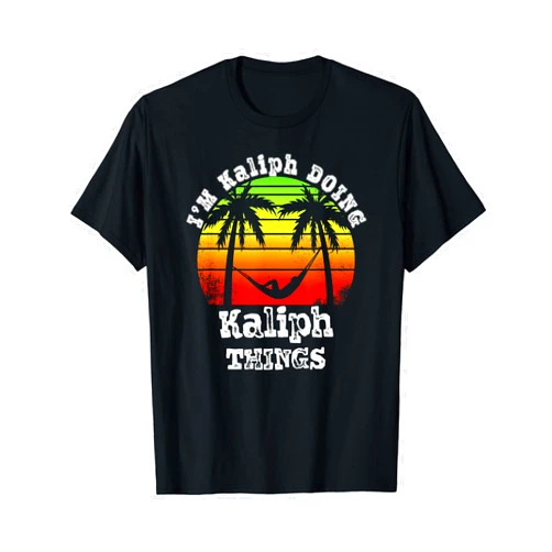 I'm Kaliph Doing Kaliph Things Asian Names Retro Sunset T-Shirt