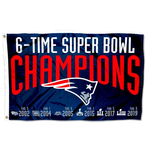 WinCraft New England Patriots 6 Time Super Bowl Champions Flag