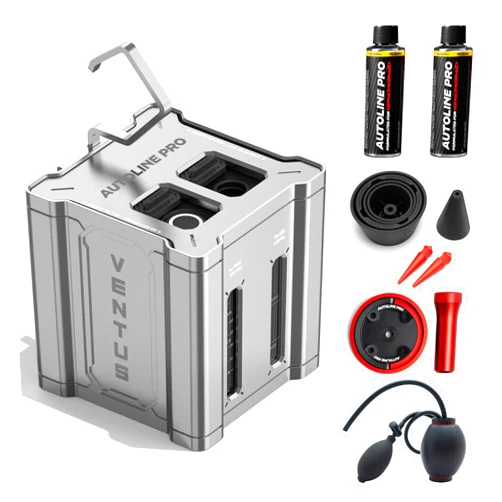 AutoLine Pro Ventus Complete All Core Accessories Bundle - Ventus Smoke Machine, Cone and Plugs 2-in-1 Adapter, Bladder 3-in-1 Adapter, Gas Cap Adapter, 2X Fluid Refill