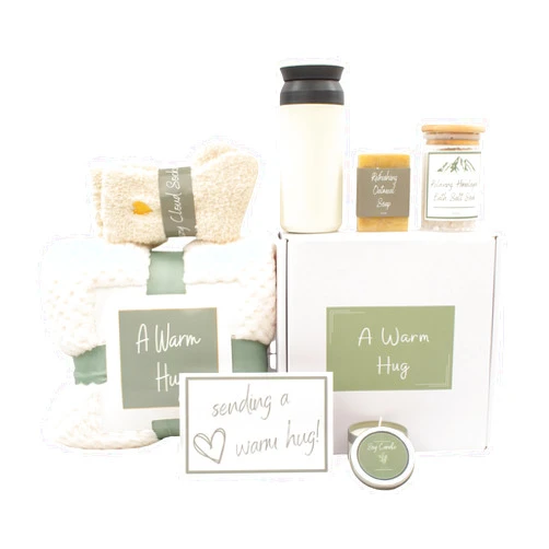 Shadow Breeze A Warm Hug Gift Box for Women, Cozy, Relaxing Self Care Gift for Women, Get Well Gift, Sympathy Gift, Thinking of You Gift, Thoughtfully Curated Gift Box for Her