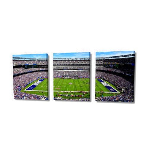 TFIAVSIN New York Sports Wall Art MetLife Stadium Prints on Canvas Picture Posters Football Game Artwork 3 Piece Art Prints for Home Office Living Room Bedroom Decor Framed Ready to Hang, 36