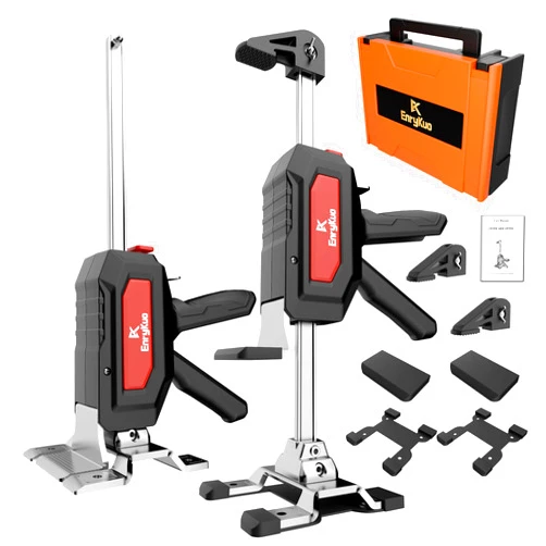 EnryKuo Labor Saving Arm Jack 2 Pack, Stainless Steel Furniture Lifts with Dual-Speed Descent, Hand Furniture Jack for Easy Cabinet & Flooring Installation