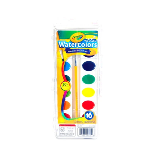 Crayola Washable Watercolor Paint, 16 Assorted Colors (CYO530555)