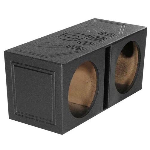 Q Power Q Bomb Series 15 Inch Ported Car Subwoofer Sub Box Enclosure with Dual Vented Chamber Design and Black Bed Rhino Liner Spray Finish, Black