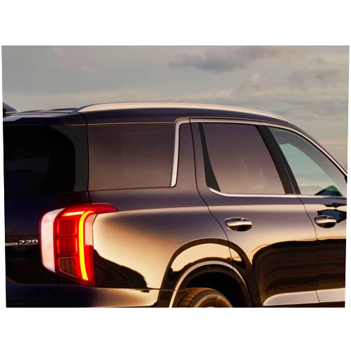 Rvinyl Pillar Post Pre Cut Window Trim Kits in Carbon Fiber 4D Black Compatible with Hyundai Palisade 2020-2023 - Adhesive Backs