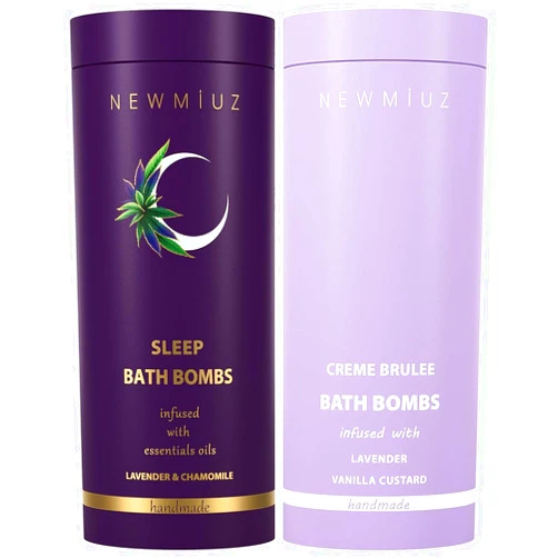 New Miuz Deep Sleep & Relaxation Bubble Bath Bombs Lavender Chamomile Vanilla Pack of 2 Perfect for Gifting for Birthday Christmas