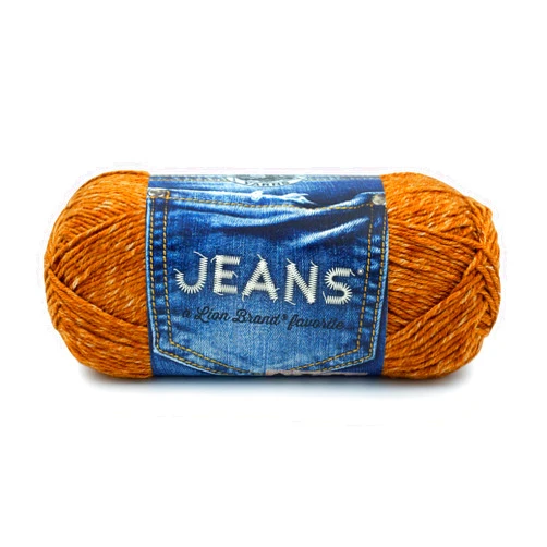 Lion Brand Yarn Jeans Yarn, Soft Yarn for Knitting and Crocheting, Yarn for Crafts, 1-Pack, Top Stitch