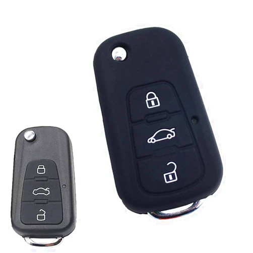 ECOiNVA Silicone ECOiNVA for MG MorrisGarages ZS HS GS GT MG3 MG5 MG7 Keycase Silicone Car Key Case Fob Cover Remote Control Cases (C-Black)