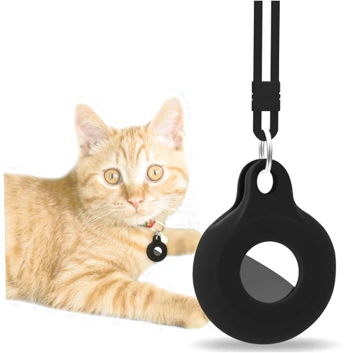 Veezoom Silicone Protective Case Compatible with AirTags 2021, Anti-Scratch Shockproof Lightweight Cover with Keychain, for Pet Collars, Wallet, Keys