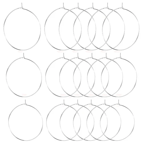 SUNNYCLUE 1 Box 200Pcs Wine Glass Rings 30mm 316 Stainless Steel Earring Findings Hoops Earrings Beading Hoop Earrings Bulk Wine Glass Charm Rings Wine Charms for Wedding Birthday Party Festival Favor