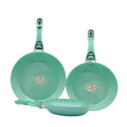 Neware 3-Piece Non Stick Cookware Set Ceramic Finish, Includes 8-Inch, 9.5-Inch, 11-Inch Pan, Jade
