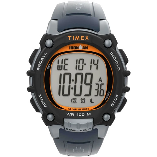 Timex Men's Ironman Classic 10 44mm Watch - Gray Strap Digital Dial Gray Case