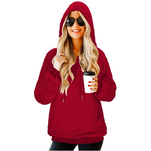 TBONTB Hoodies for Women Fuzzy Oversized Sweatshirt Zip Up Fleece Pullover Fluffy Sherpa with Pockets