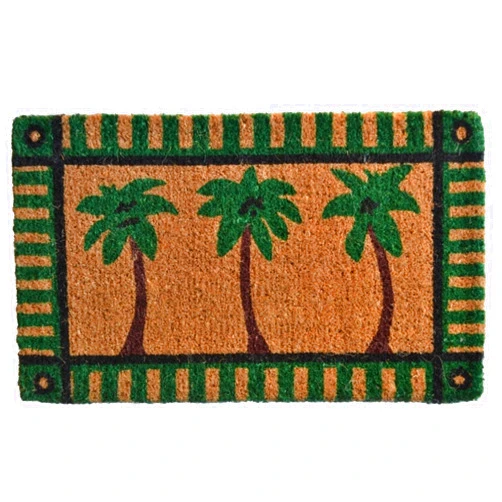 Imports Décor Decorated Coir Doormat, Palm Tree, 18 by 30-Inch