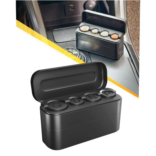 TRIZEPSSEIL Coin Holder for Car, Large Capacity Change Holder for Car Coin Organizer with Durable Design, Compatible with All Car Accessories(1 Pack)