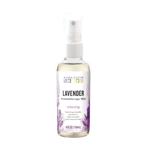 Aura Cacia Relaxing Lavender Aromatherapy Mist, 4-Ounce, Lavender Pure Essential Oils, Sweet & Floral Aroma
