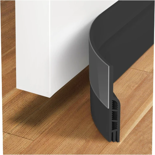 Holikme Door Draft Stopper Under Door Draft Blocker Insulator Door Sweep Weather Stripping Noise Stopper Strong Adhesive, Black