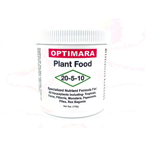 Optiflora Optimara Plant Food NPK 20-5-10 (6oz./170g) | Professional Complete Plant Food for All Houseplants | Includes 1 TSP Measuring Spoon