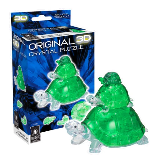 BePuzzled | Turtles Original 3D Crystal Puzzle, Ages 12 and Up, Green