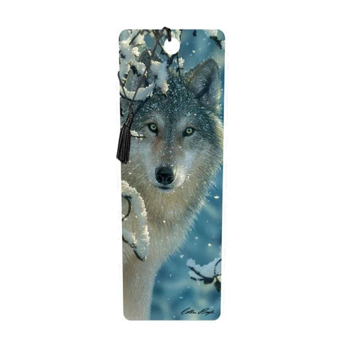 3D LiveLife Bookmark - Broken Silence from Deluxebase. A Wolf book marker with lenticular 3D artwork licensed from renowned artist Colin Bogle