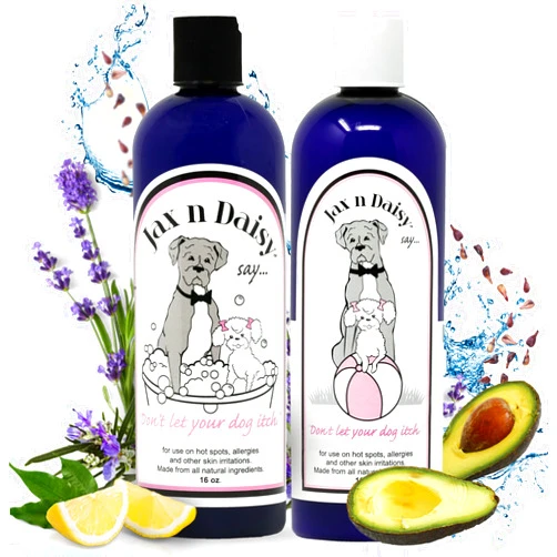 Jax N Daisy - Soothing Dog Shampoo for Sensitive Skin, Allergies, and Itching - Jumbo Pack with 16oz Shampoo and Lotion for Dry Skin - Skin Soothing and Smell Eliminating Dog Shampoo (2 packs)