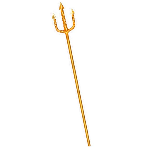Servllcell Gold Trident 54In King Neptune Trident Costume Accessory,Plastic Poseidon Trident Prop Cosplay Party for Halloween Decoration