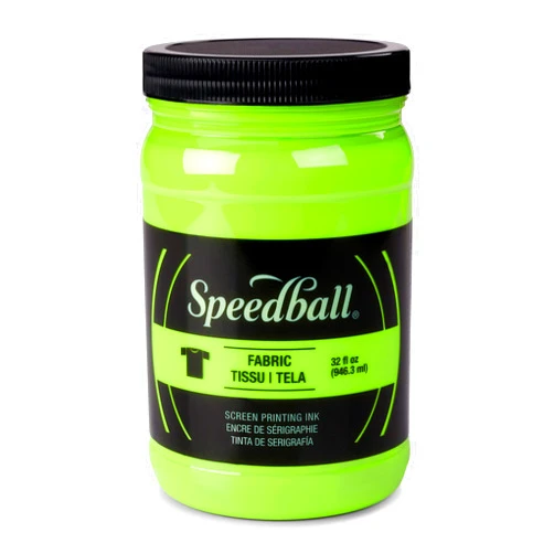 Speedball 004695 Fluorescent Screen Printing Ink, 32 fl. oz., Lime Green