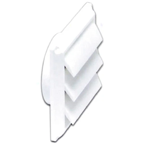 Lambro 2676W White Plastic Louvered Vent, 4-Inch