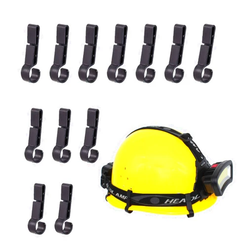 SUMYOUNG Helmet Light Clips for Headlamp, Headlamp Hook, Hard Hat Light Clip, Hardhat Headlamp Accessory, Easily Mount Headlamp on Narrow-Edged Helmet (12 Pack)