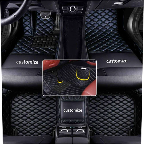 Muchkey car Floor Mats fit for 95% Custom Style Luxury Leather All Weather Protection Floor Liners Full car Floor Mats Black