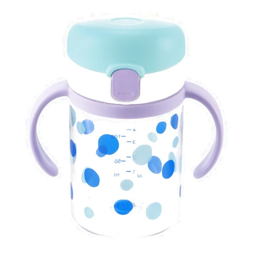 Richell Aqulea outing straw mug 200 Light blue