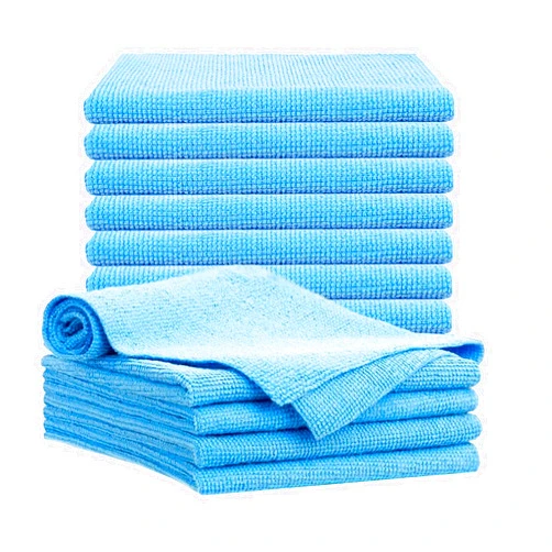 Tituaa 12 Pack Microfiber Cleaning Cloth Towel Rag Super Ultra Absorbent Blue Multi-Purpose Cleaning Towels for Home, Kitchen, Bars and Cars, Large Size 16