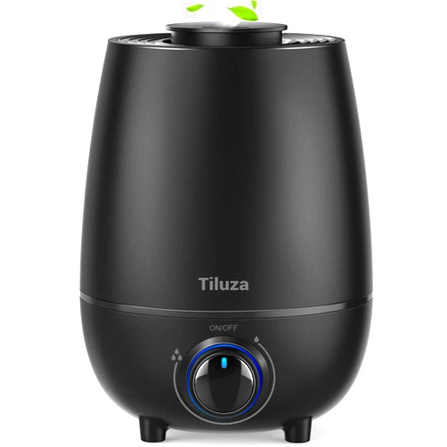 Tiluza Humidifiers for Bedroom, Tiluza 3L Cool Mist Humidifier for Home Plant and Baby Nursery, Top Fill Quiet Ultrasonic Air Humidifier with 360° Nozzle, Auto Shut-Off, Filterless