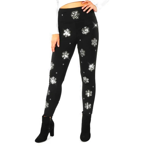 Tipsy Elves Shiny Sequin Leggings for Women for Holiday Outfits and Beyond