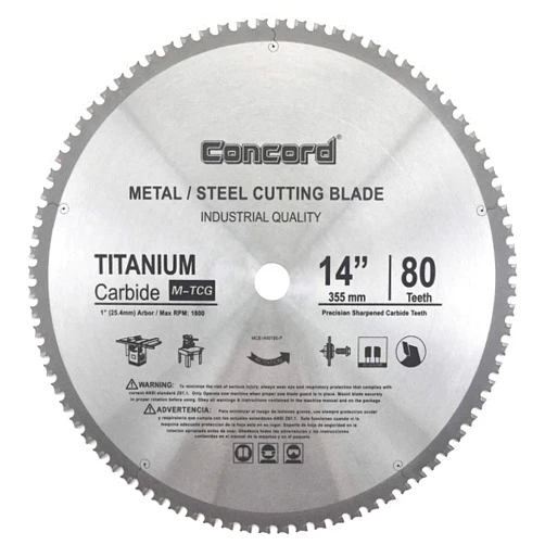 Concord Blades MCB1400T080HP 14-Inch 80 Teeth TCT Ferrous Metal Cutting Blade