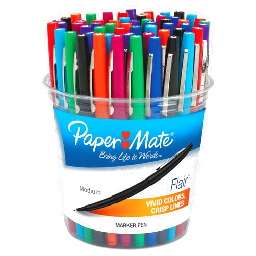 Paper Mate Flair Felt Tip Marker Pen, Assorted Ink, Medium, 48 Pens/Set (PAP4651)