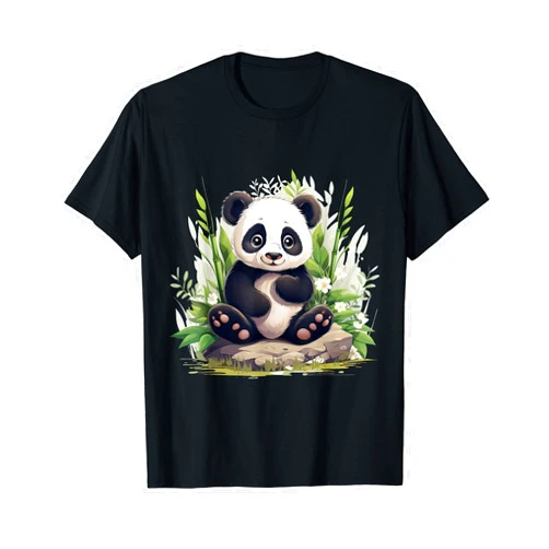 Gheorghe's Artisanal Accent Panda Bliss Design T-Shirt