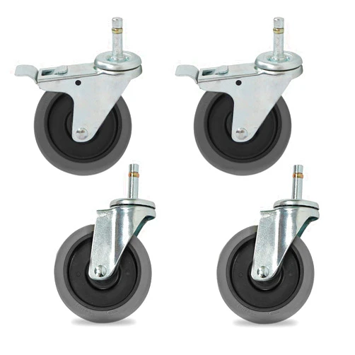 JXQCYYHBL Casters, Castor Wheels,4 Inchor Wheels Heavy Dutynitureer Dining Car Swivel Wheels,Stemors Industry Trolley Wheel, for Hotel School Dining Car,Silent Movinger,4 Pack/Brake/35Mm/1.4In(Brake,40Mm/1.22In
