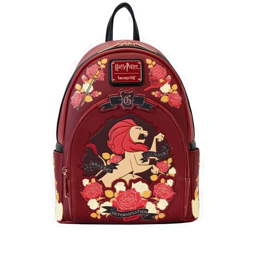 Loungefly Harry Potter Gryffindor House Floral Tattoo Mini Backpack