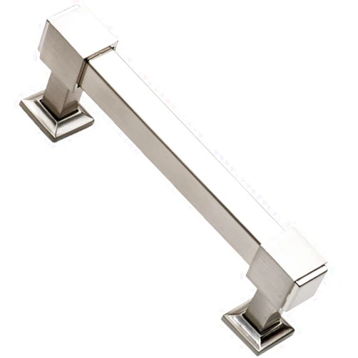 Southern Hills Brushed Nickel Drawer Pulls - 4 Inch Screw Spacing - (Pack of 5 Handles) Satin Nickel Kitchen Cabinet Pulls SHKM010-SN-5