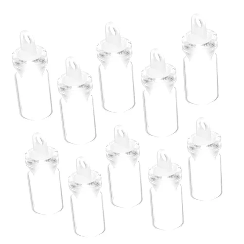 EXCEART 10pcs Pendant Wishing Bottle Potions Bottles Tiny s Glass Wishing Glass Vial Pendant Diy Necklace Transparent Perfume Vials Crafts Plastic Charm