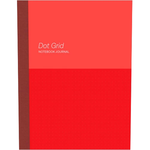 Loli Blah Dot Grid Notebook Journal Red Colorblock: Large 8.5 x 11 inch Dotted Numbered Pages - Perfect for Design and Bullet Listing