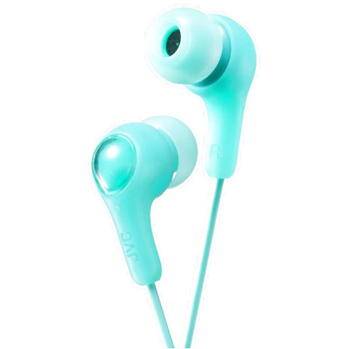 JVC Gumy in Ear Earbud Headphones with Paper Package, Powerful Sound, Comfortable and Secure Fit, Silicone Ear Pieces S/M/L - HAFX7GN (Green)