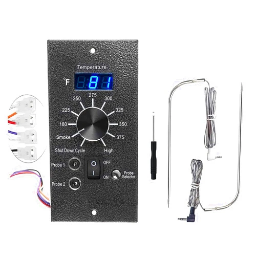 OUTGIK Digital Thermostat Kit for Traeger Control Panel Kit Parts Replacement, Upgrade Digital Thermometer Pro Controller Temperature Control Board for Traeger Pellet Grills, with Dual Meat Probes