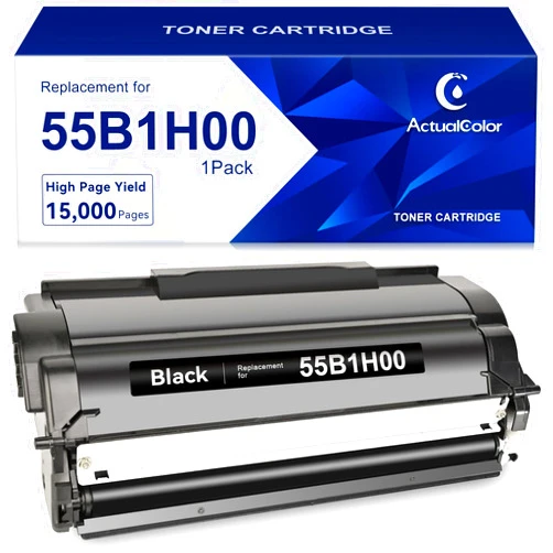 ActualColor C 55B1H00 High Yield Toner Remanufactured Lexmark 55B1H00 Black Toner Cartridge for MS331 MS431 MX331 MX431 Laser Printer [1 Pack, 15,000 Pages]
